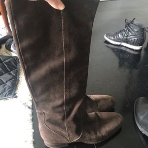 J Crew authentic brown suede knee high boots